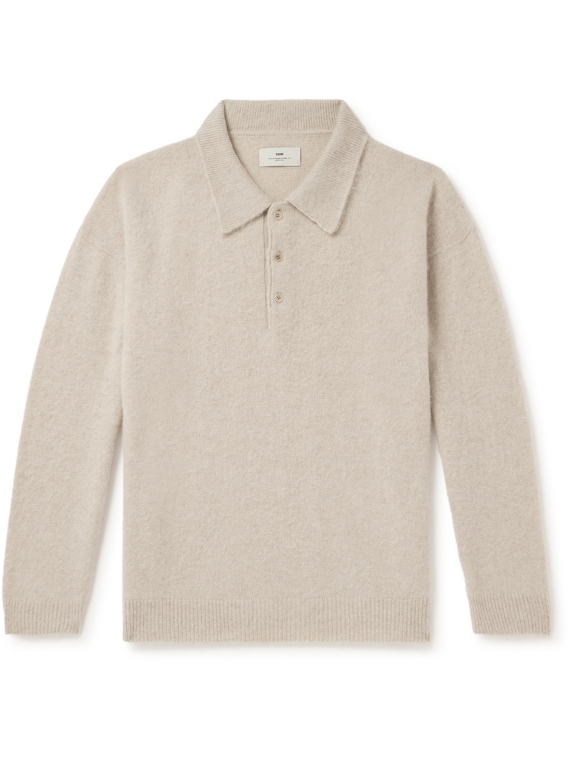 Ssam Brushed Cashmere Polo Shirt In Neutrals