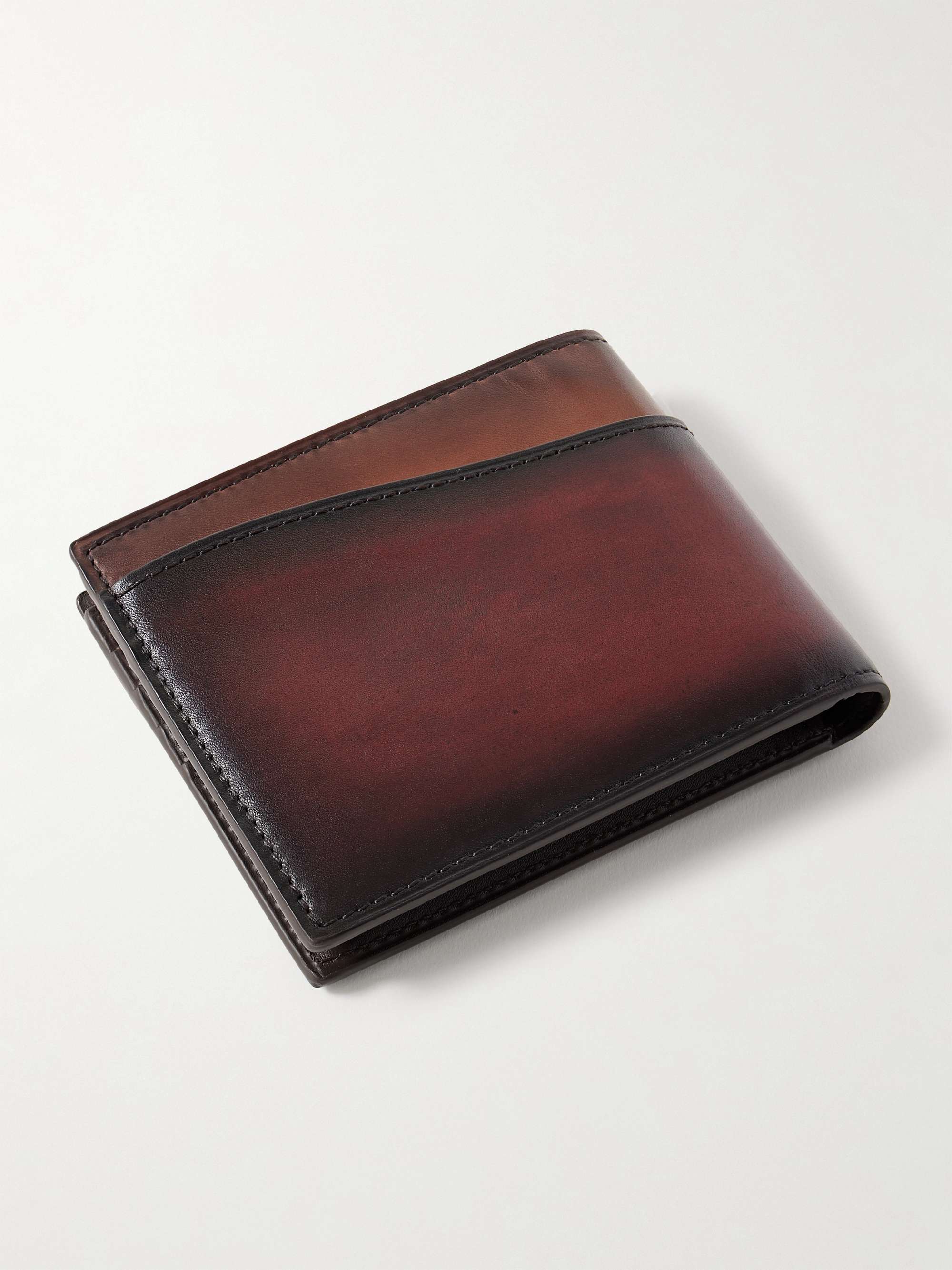 Brown Makore Neo Scritto Venezia Leather Billfold Wallet