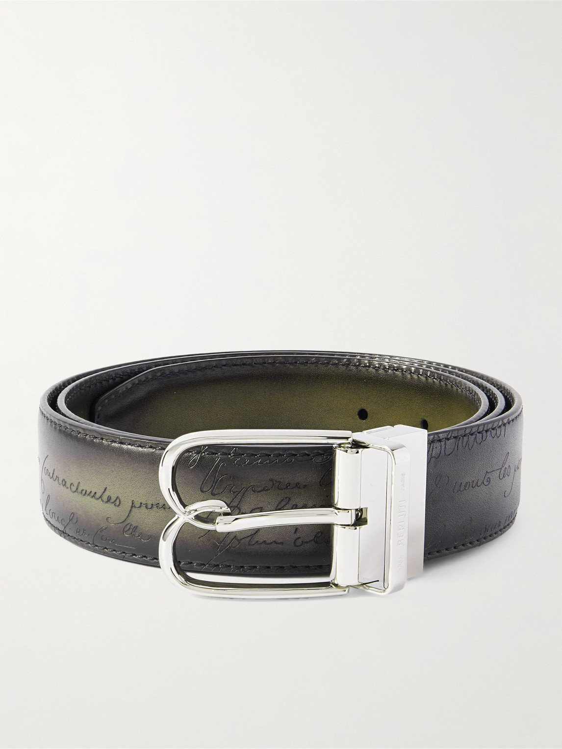 Berluti Reversible Burnished-Leather Belt - Men