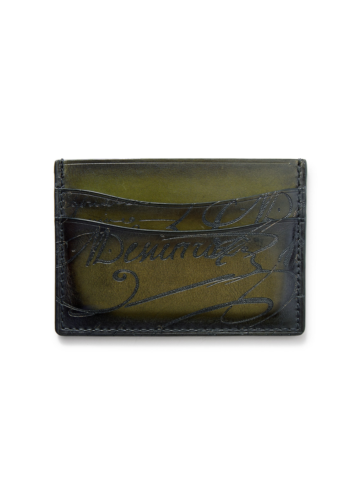 Berluti Bambou Neo Scritto Venezia Leather Billfold Wallet In Green