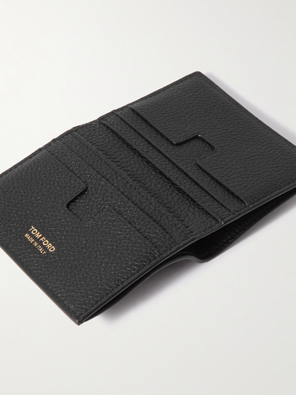 Tom Ford Full-grain Leather Bifold Cardholder In Black