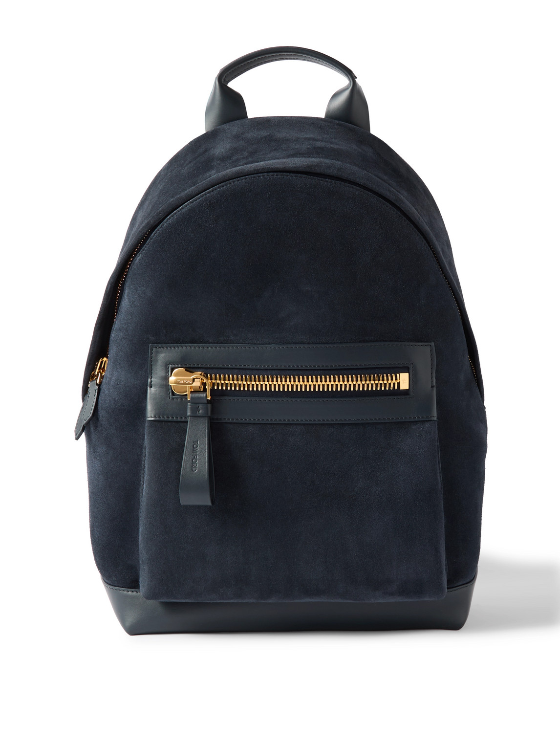 Tom Ford Buckley Leather-trimmed Suede Backpack In Blue