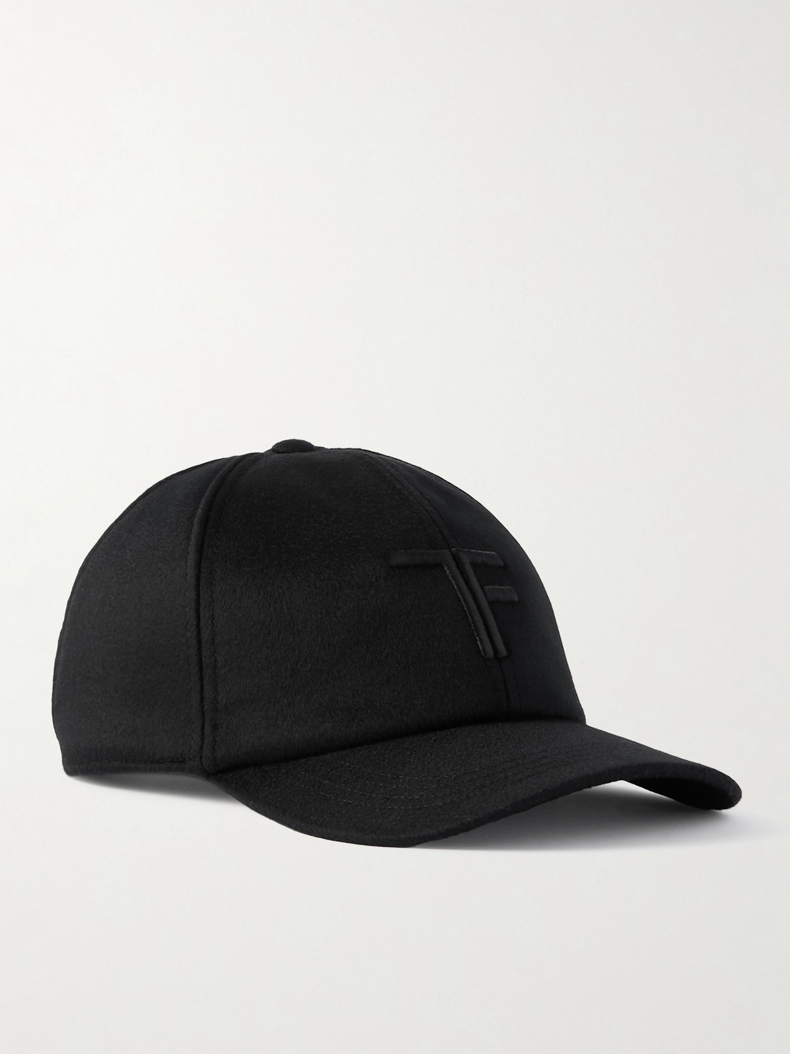 Tom Ford Leather-Trimmed Logo-Embroidered Cashmere Baseball Cap - Men