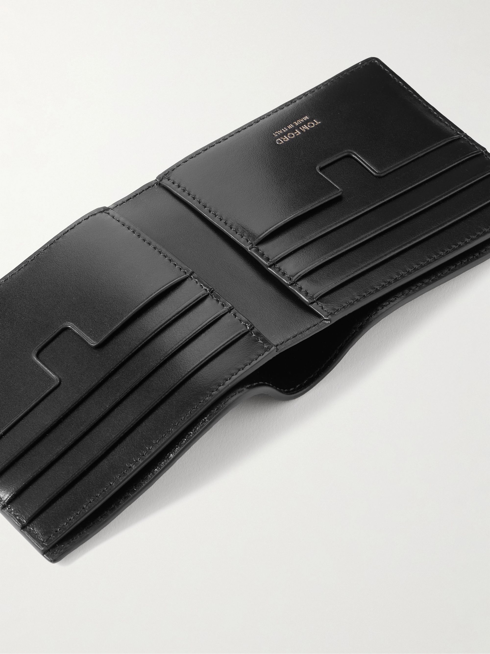Snake-Effect Leather Bifold Wallet - black - One Size