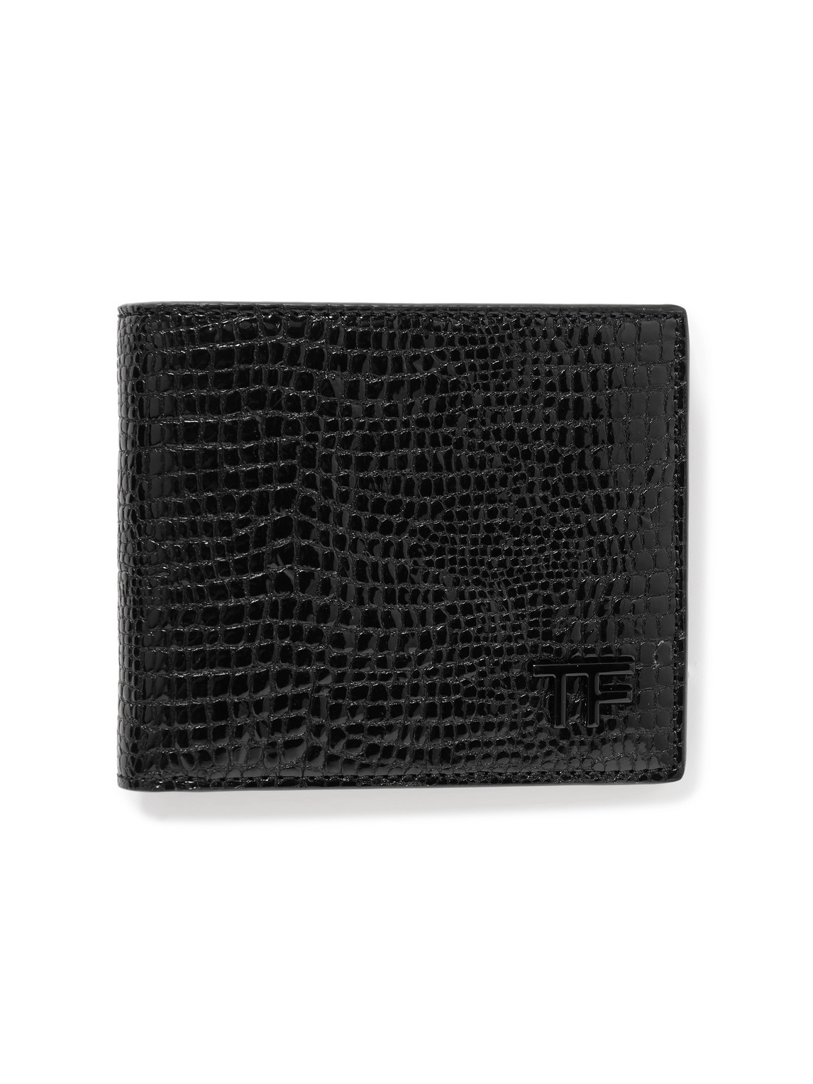 TOM FORD - Snake-Effect Leather Bifold Wallet - Curated Menswear