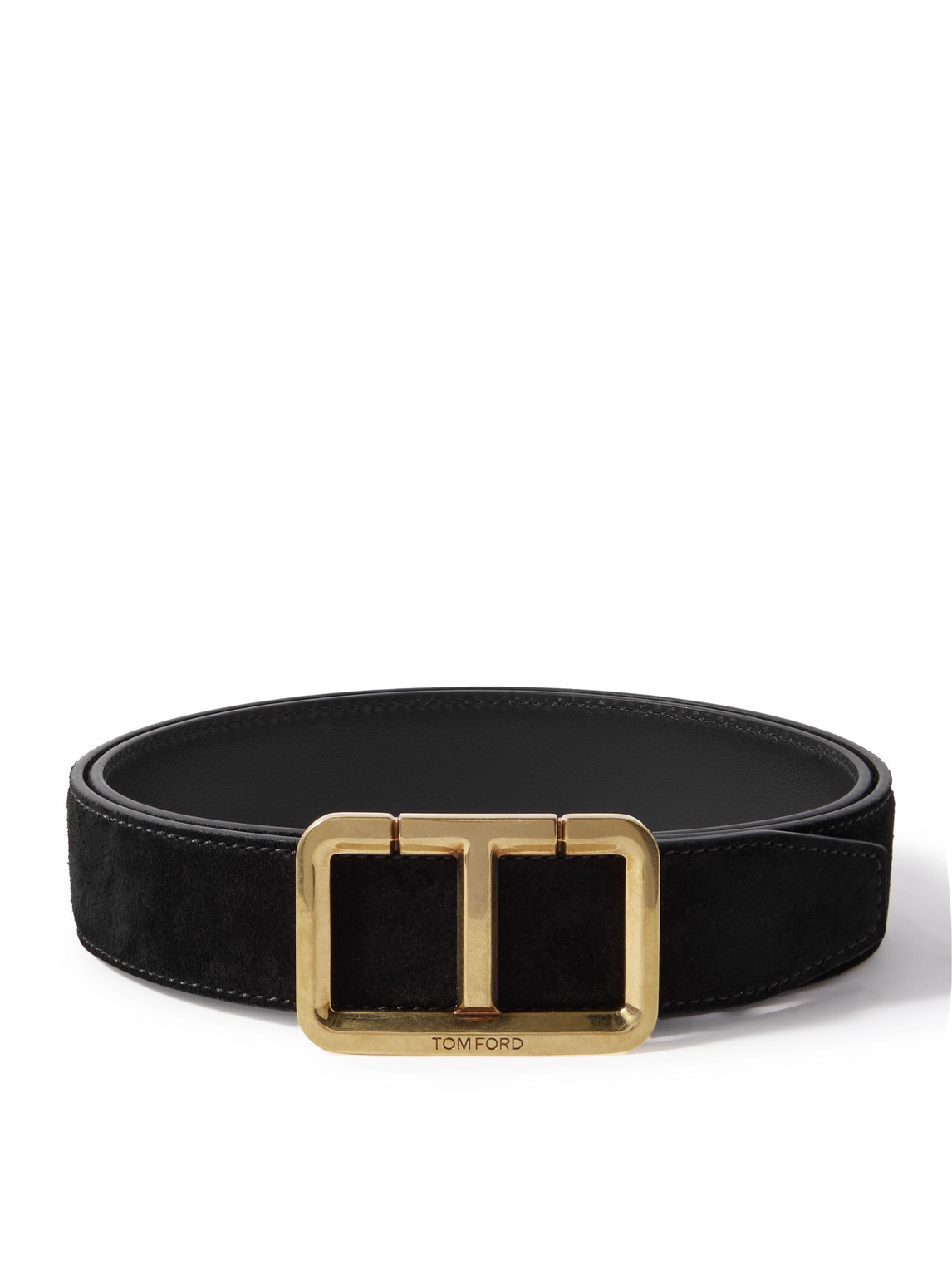 Tom Ford 3cm Suede Belt In Black