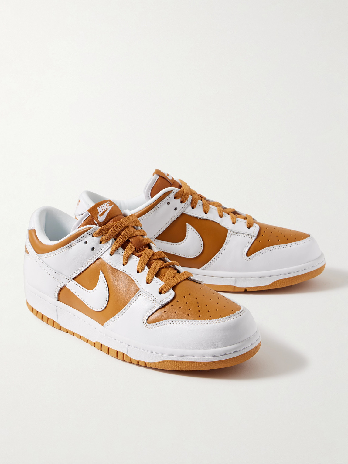 Shop Nike Dunk Low Qs Leather Sneakers In White