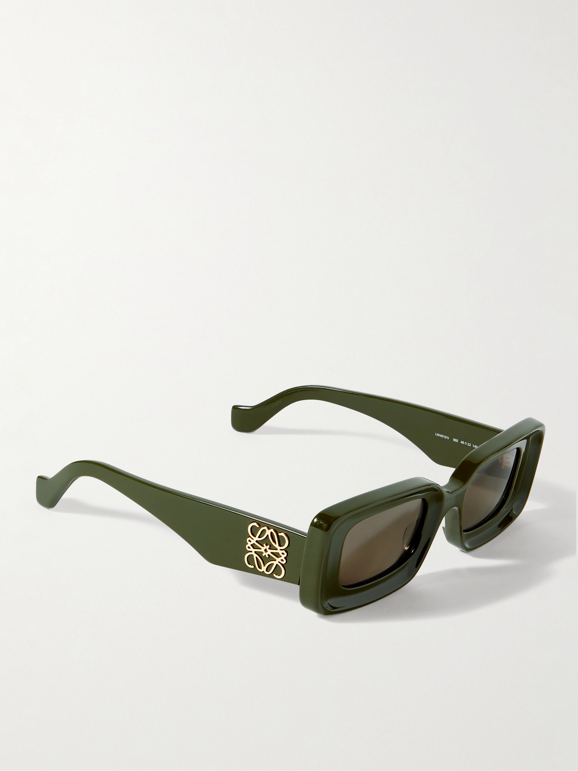 Shop Loewe Anagram Rectangular-frame Acetate Sunglasses In Green