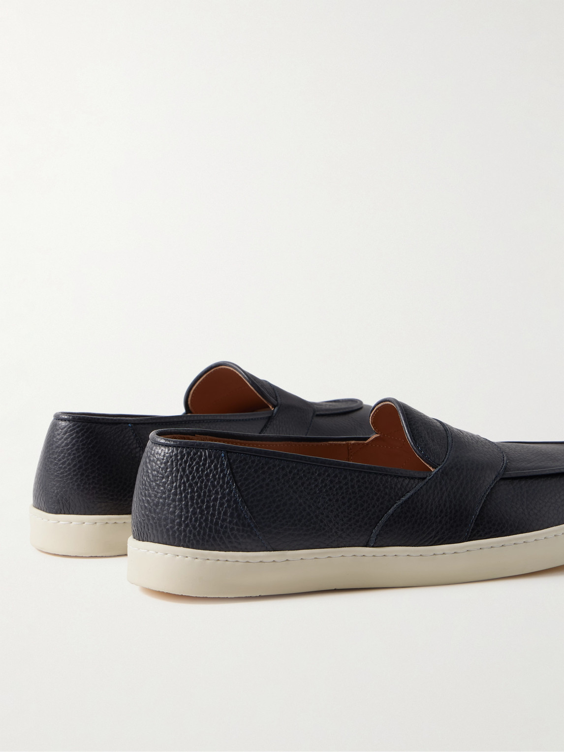 Shop George Cleverley Joey Full-grain Leather Penny Loafers In Blue