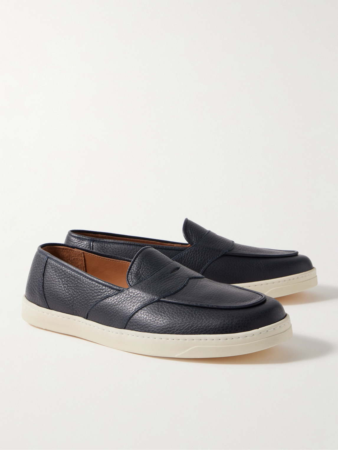 Shop George Cleverley Joey Full-grain Leather Penny Loafers In Blue