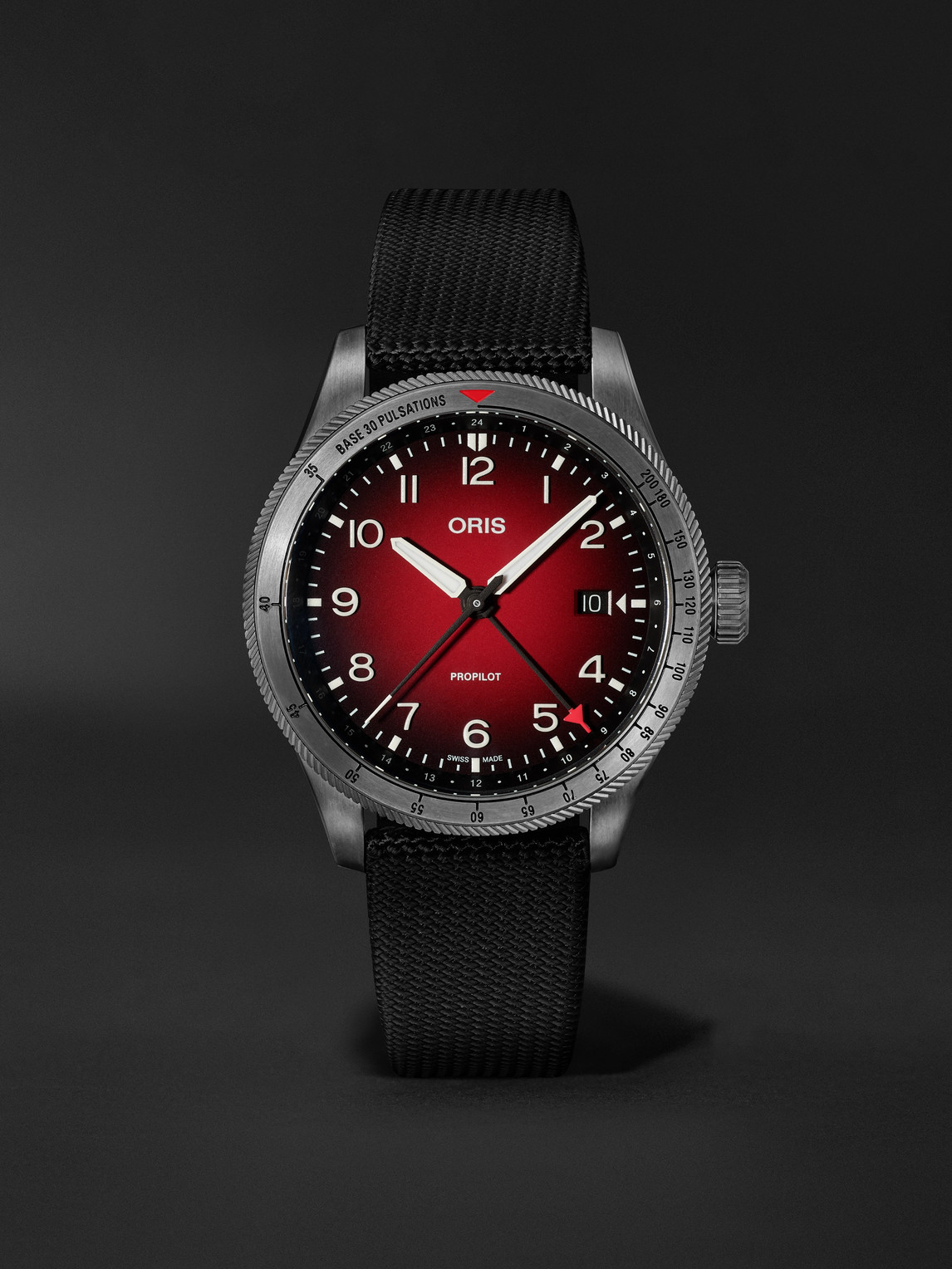 Oris – ProPilot GMT Automatic 41.5mm PVD-Coated Stainless Steel and Canvas Watch, Ref. No. 01 798 7773 4268-07 3 20 14GLC