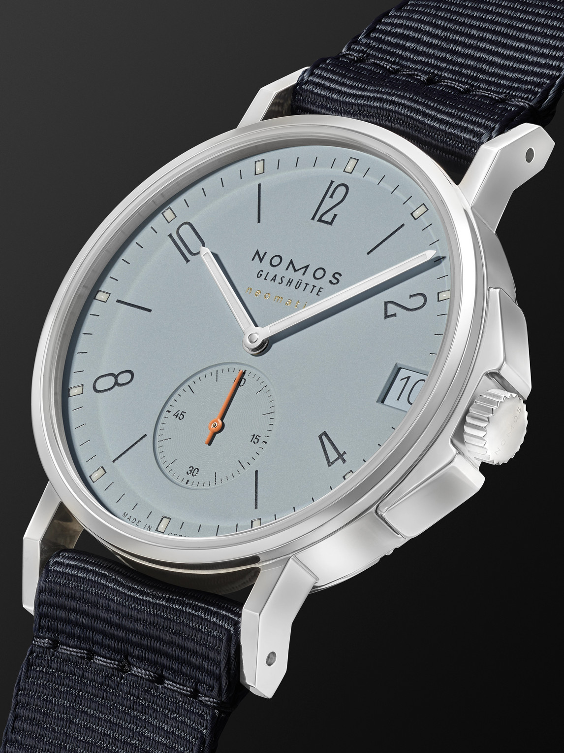 Shop Nomos Glashütte Ahoi Neomatik 38 Date Automatic 38.5mm Stainless Steel Watch, Ref. No. 526 In Blue