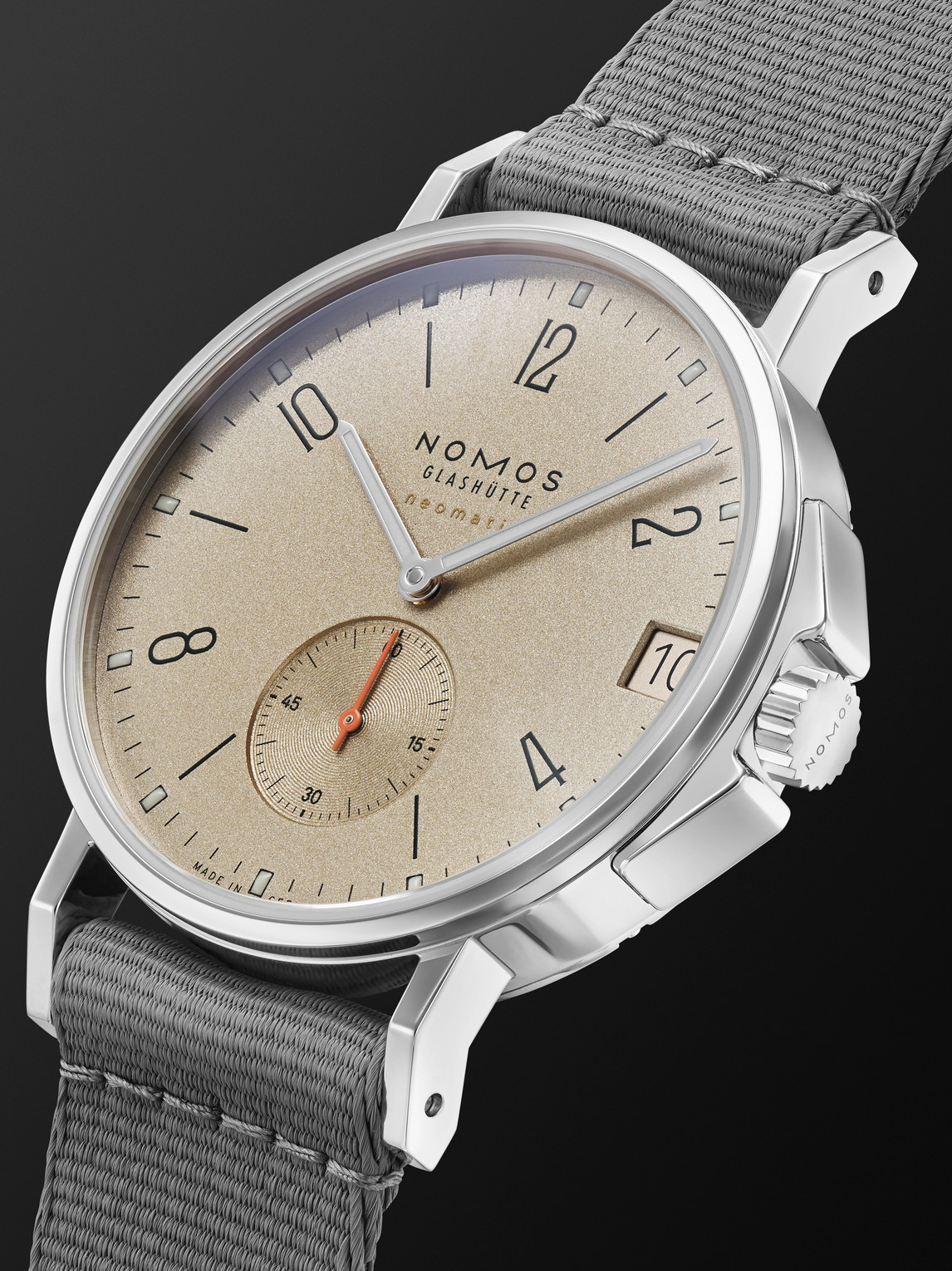 Shop Nomos Glashütte Ahoi Neomatik 38 Date Automatic 38.5mm Stainless Steel Watch, Ref. No. 527 In Neutrals