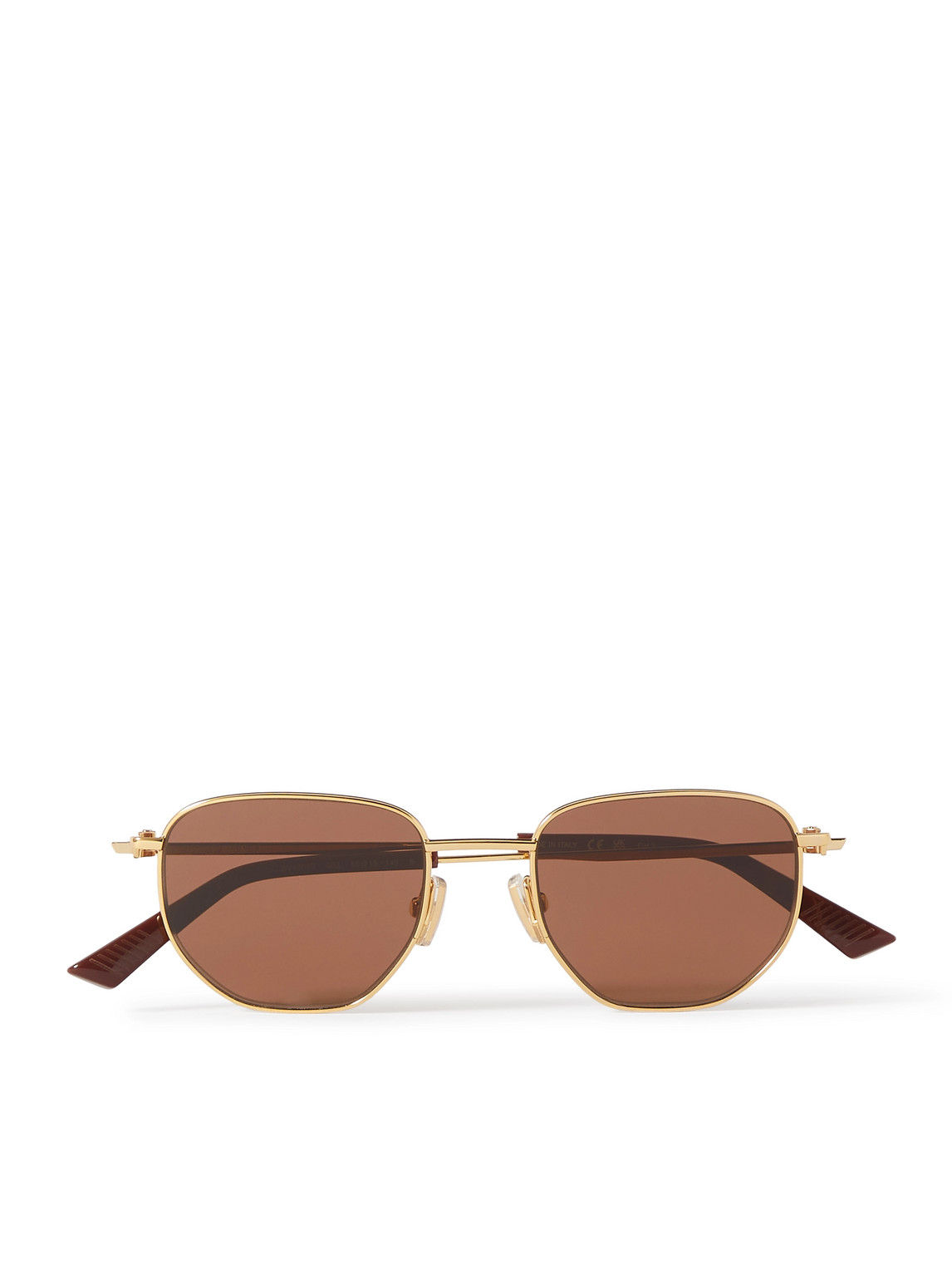 Bottega Veneta Round-frame Gold-tone Sunglasses