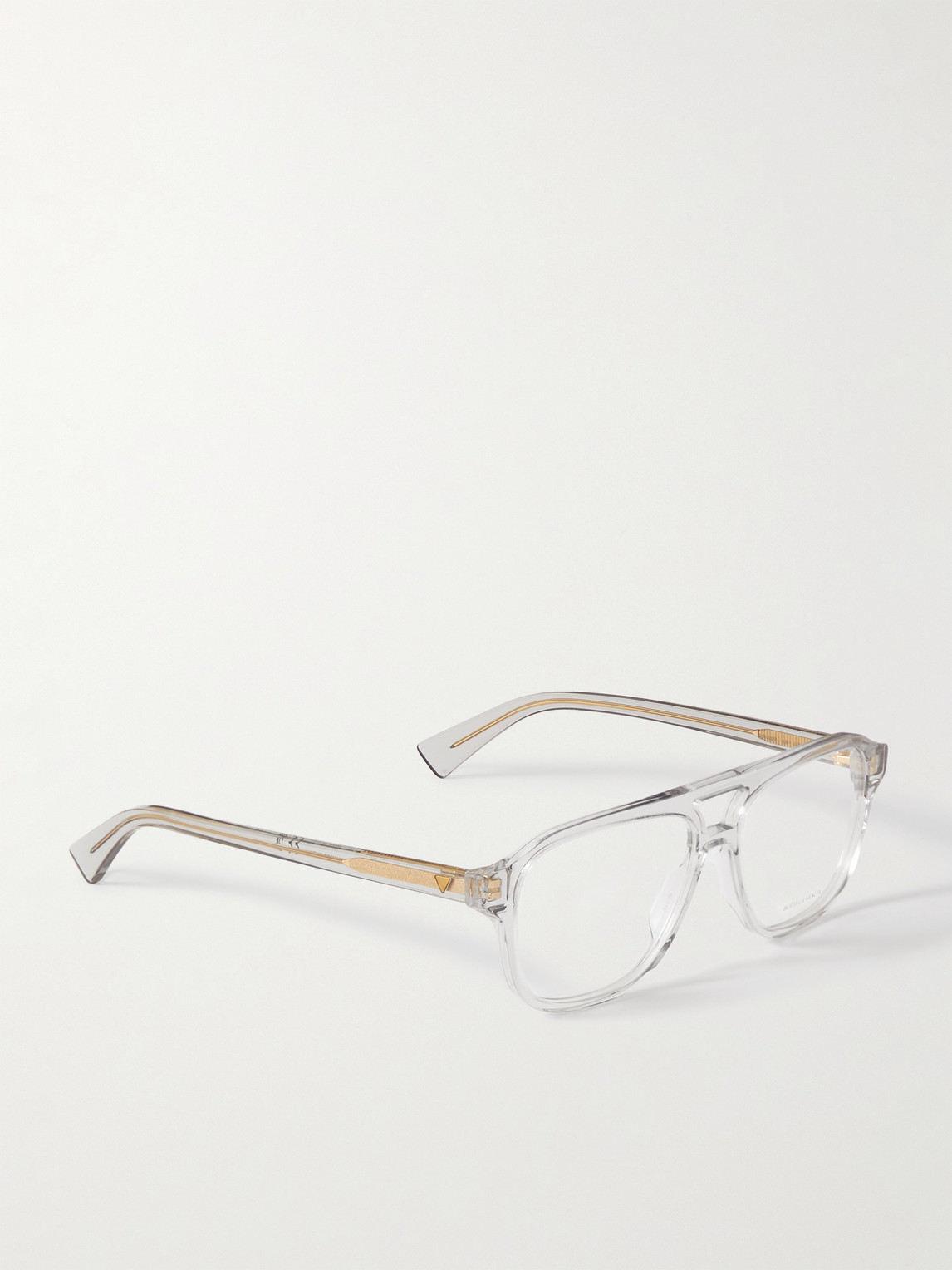 Shop Bottega Veneta Aviator-style Acetate Optical Glasses In Gray