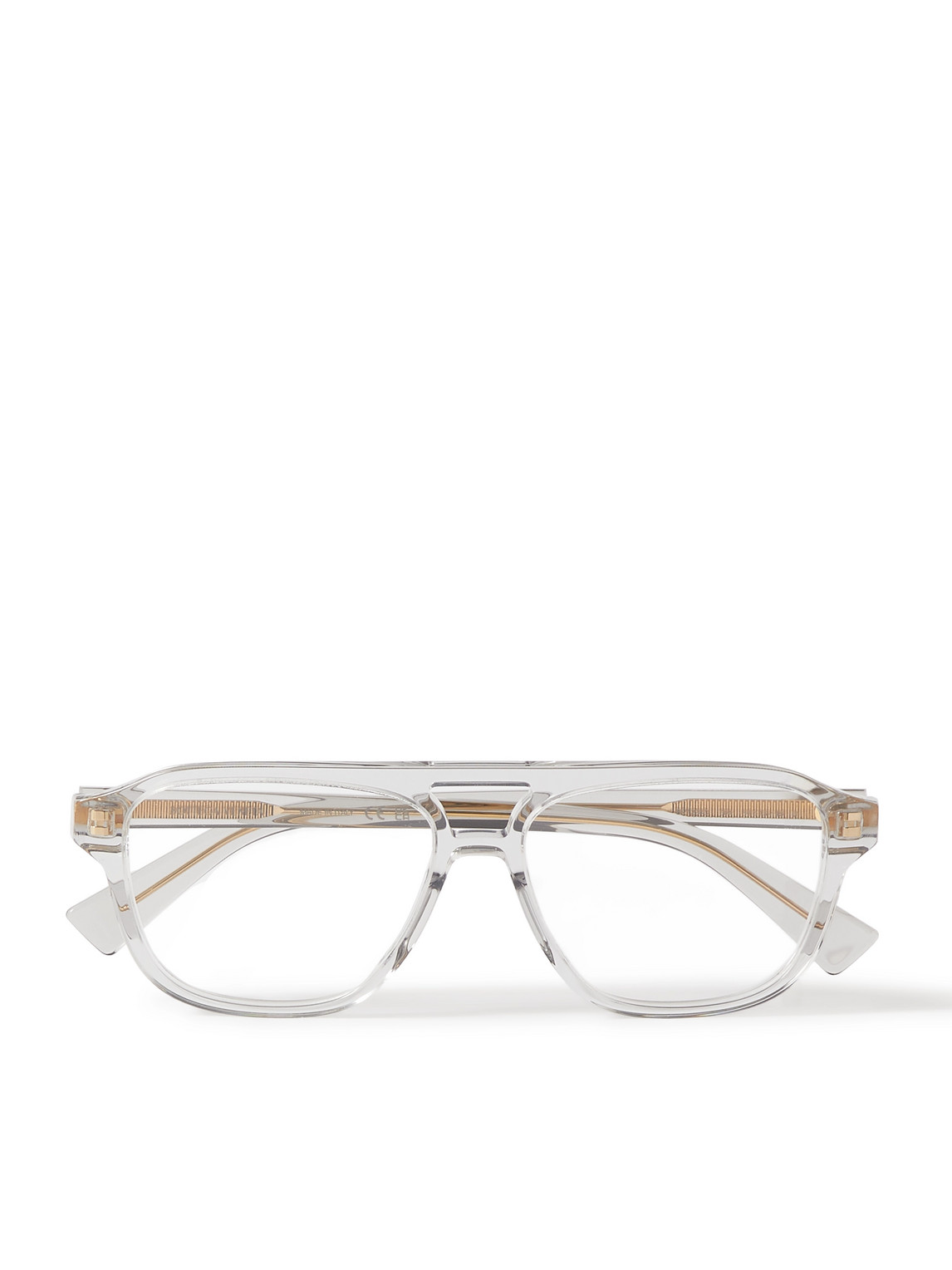 Bottega Veneta Aviator-style Acetate Optical Glasses In Gray
