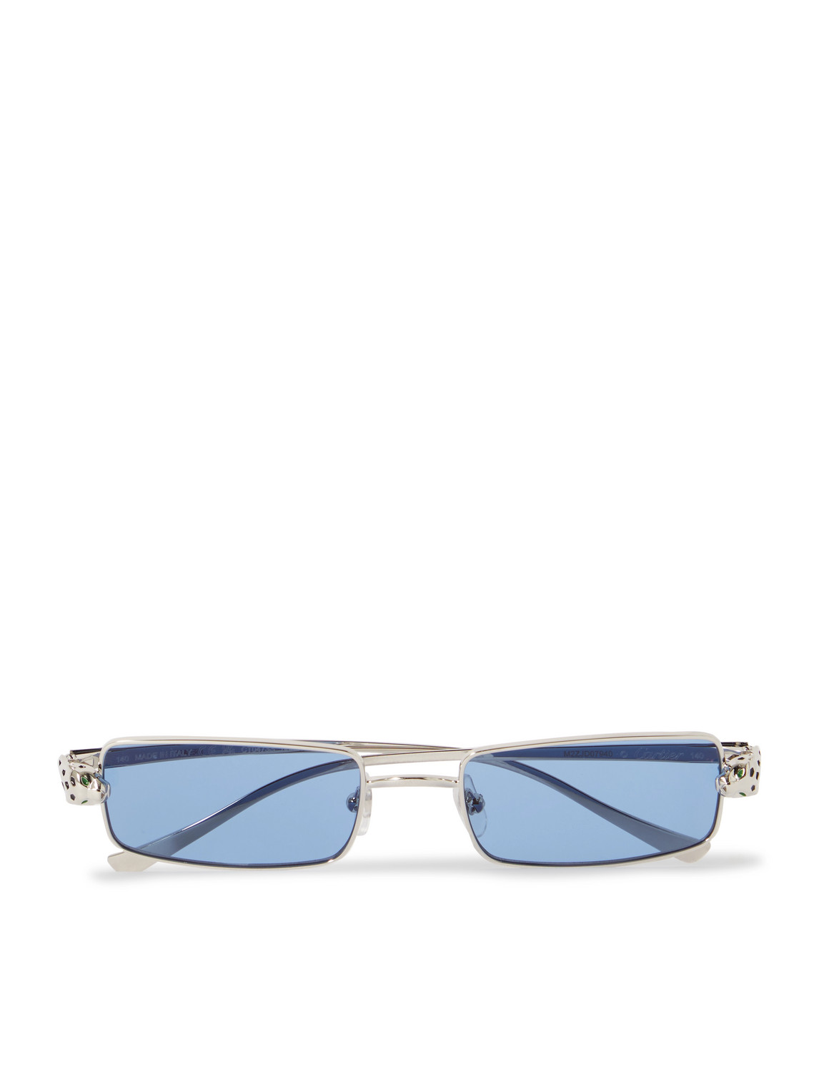 Cartier Panthère De  Rectangle-frame Silver-tone Sunglasses