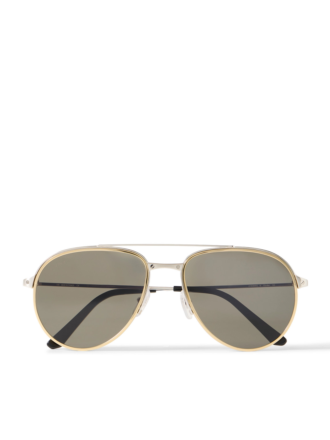 Santos Evolution Aviator-Style Gold and Silver-Tone Sunglasses