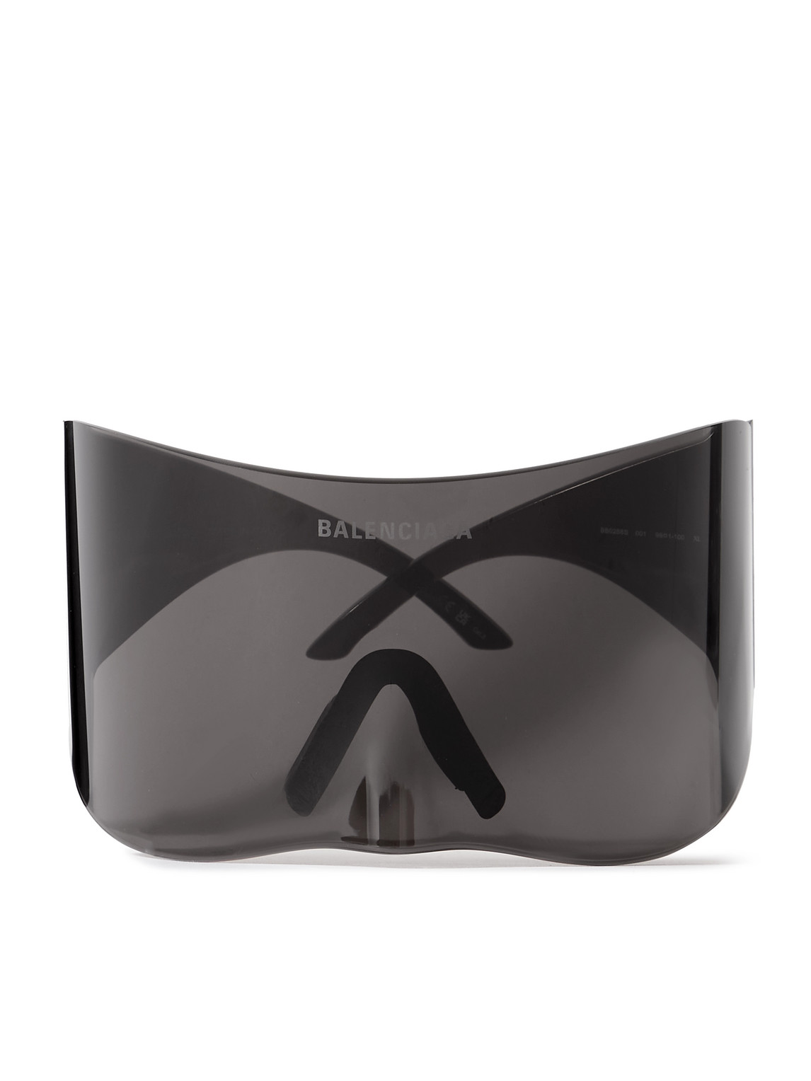 Balenciaga Oversized Rimless Wrap-around Acetate Sunglasses  display picture 3