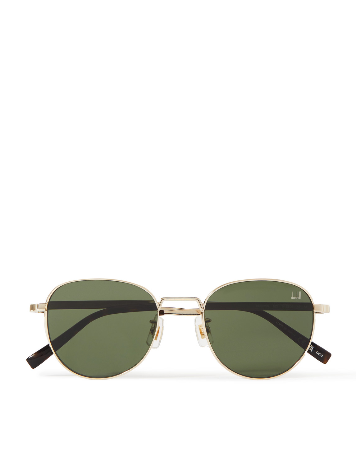 Dunhill Round-frame Gold-tone And Tortoiseshell Acetate Sunglasses