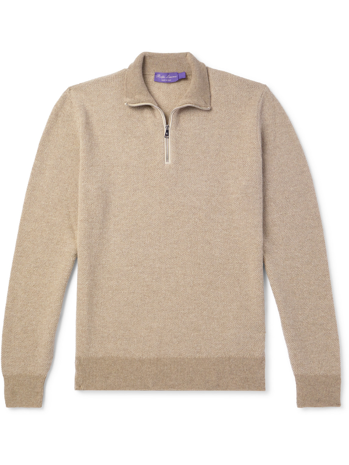 Ralph Lauren Purple label - Birdseye Cashmere Half-Zip Sweater - Men - Neutrals - L