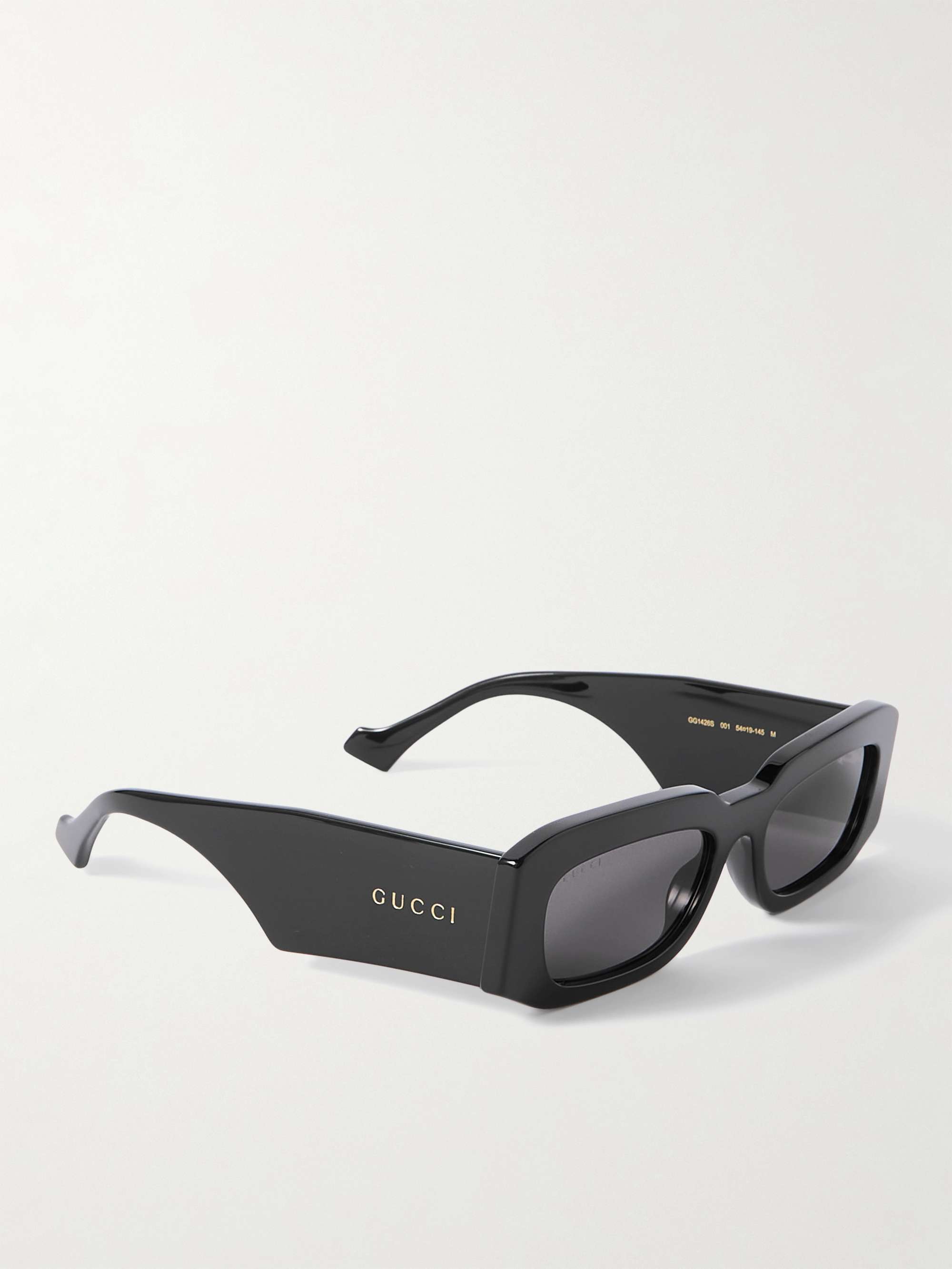 Rectangular-frame sunglasses in black acetate | GUCCI® US