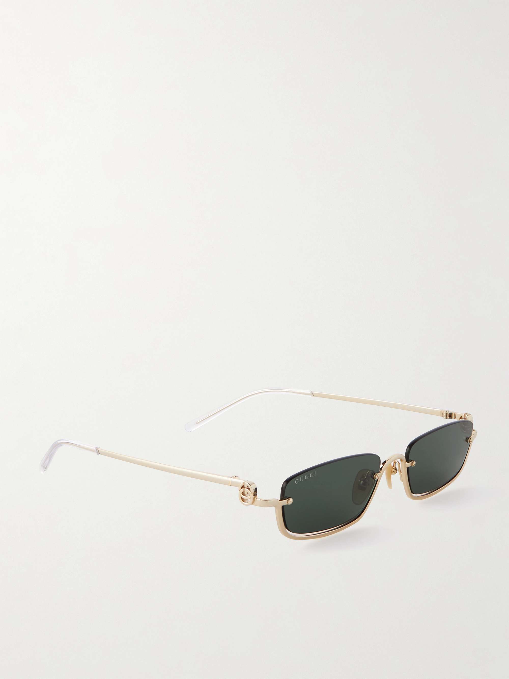 GUCCI EYEWEAR Square-Frame Gold-Tone Sunglasses