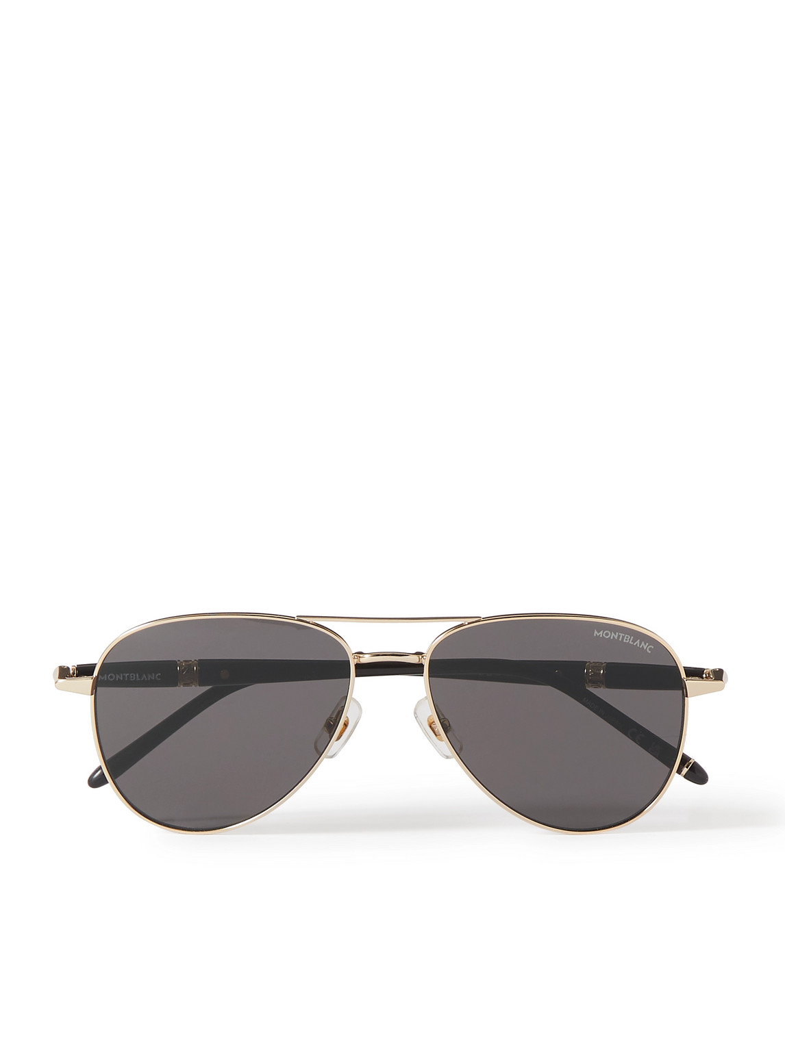 Montblanc Meisterstück Aviator-style Gold-tone Acetate Sunglasses In Gray
