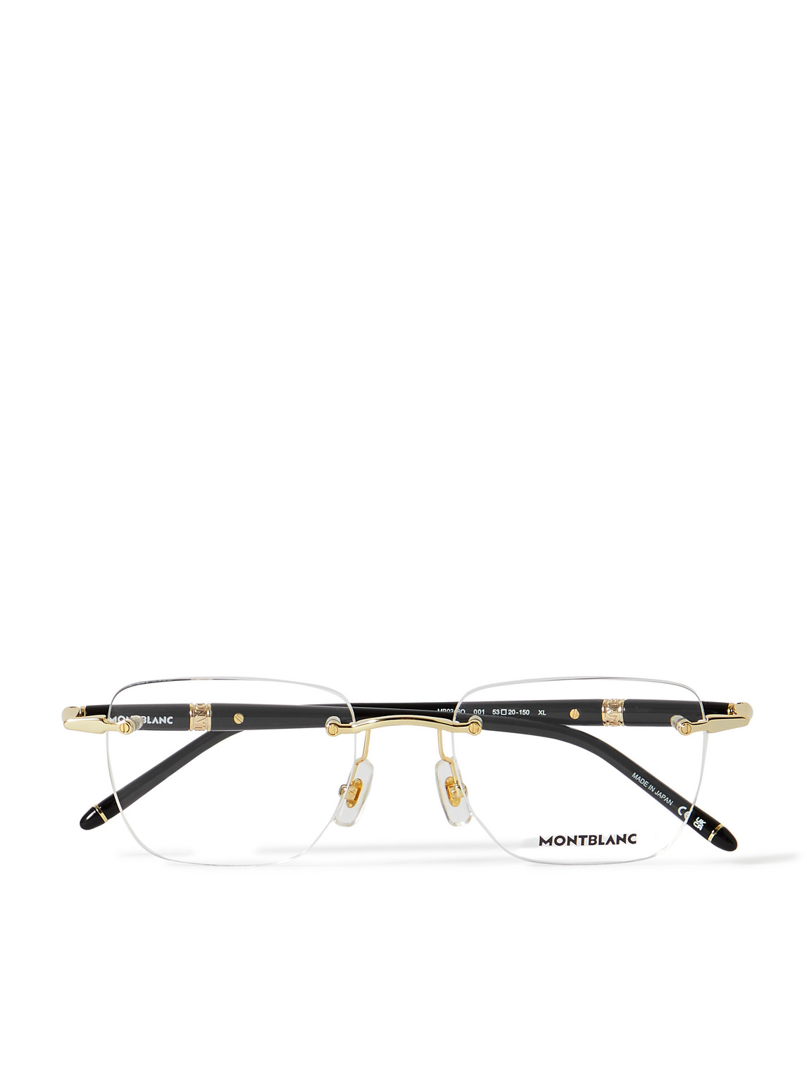 Montblanc Meisterstück Rimless Square-frame Acetate And Gold-tone Optical Glasses