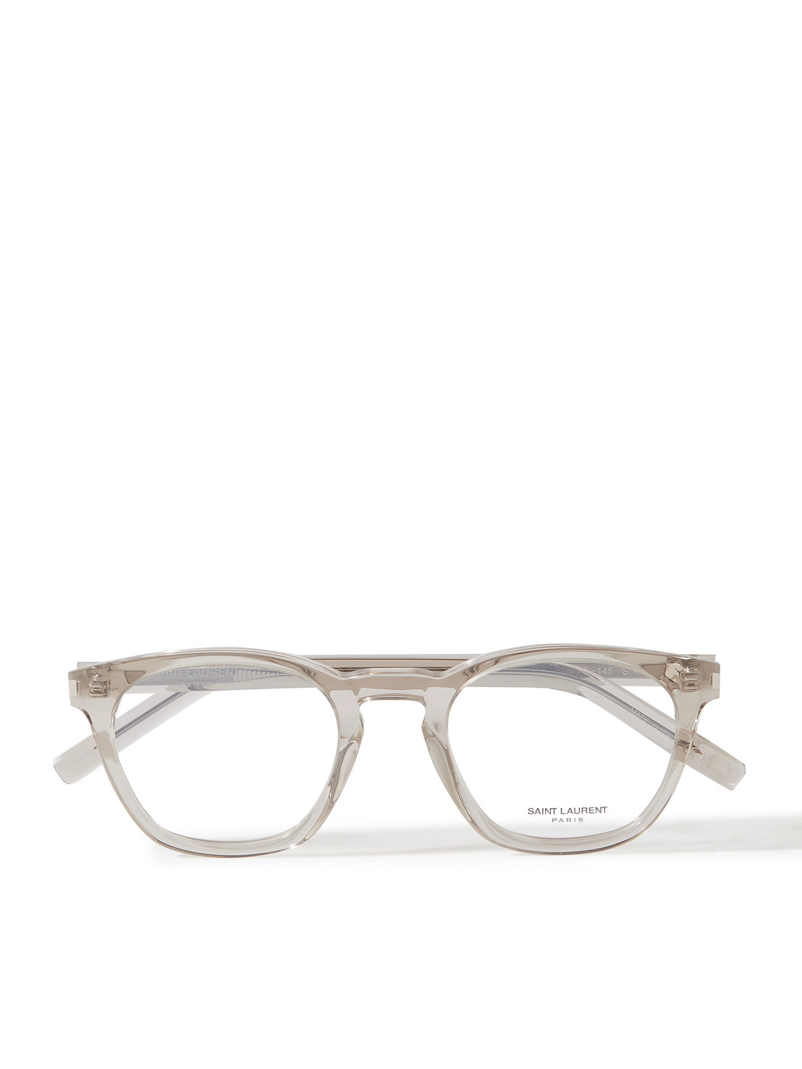 Saint Laurent Round-frame Recycled-acetate Optical Lenses In Neutrals