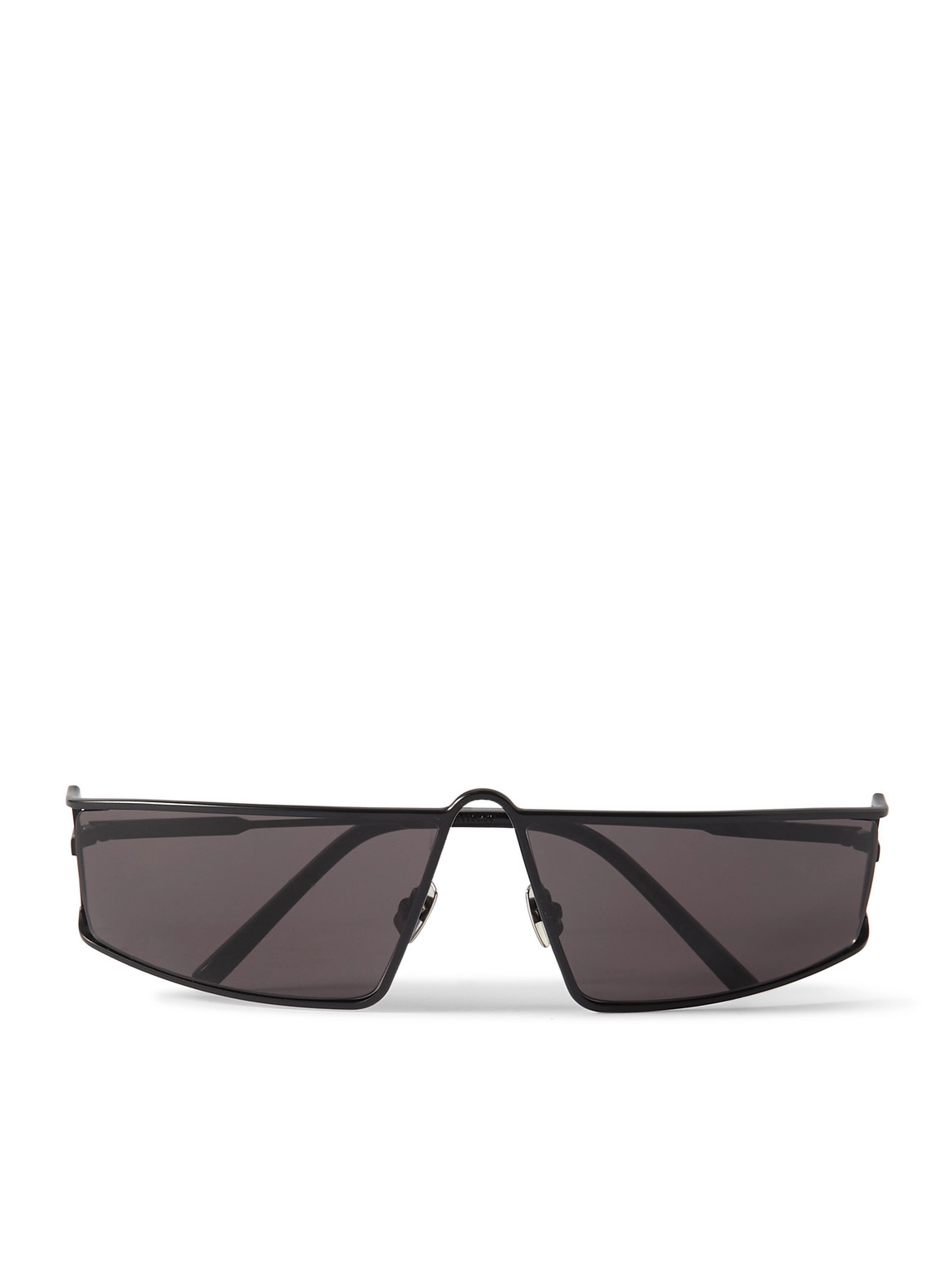 Saint Laurent New Wave Rectangular-frame Metal Sunglasses In Black
