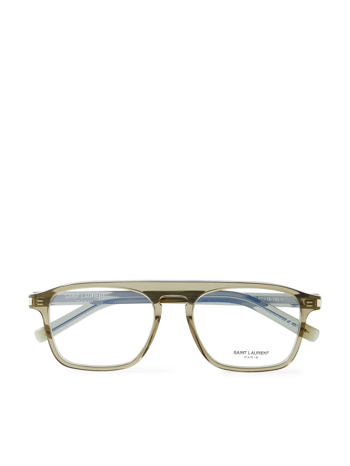 Saint Laurent New Wave D-frame Acetate Optical Glasses In Brown