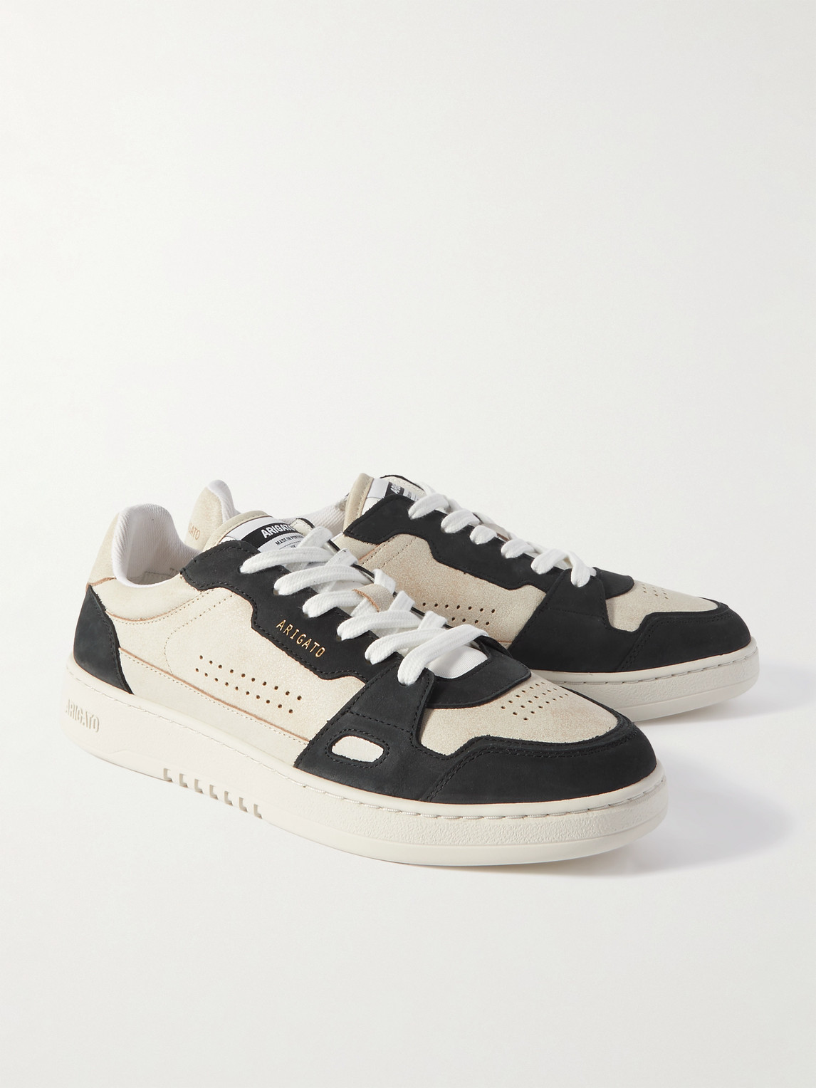 Axel Arigato Men's Sneaker Dice Lo Beige And Black In Leather And Suede With Recycled Materials In Neutrals
