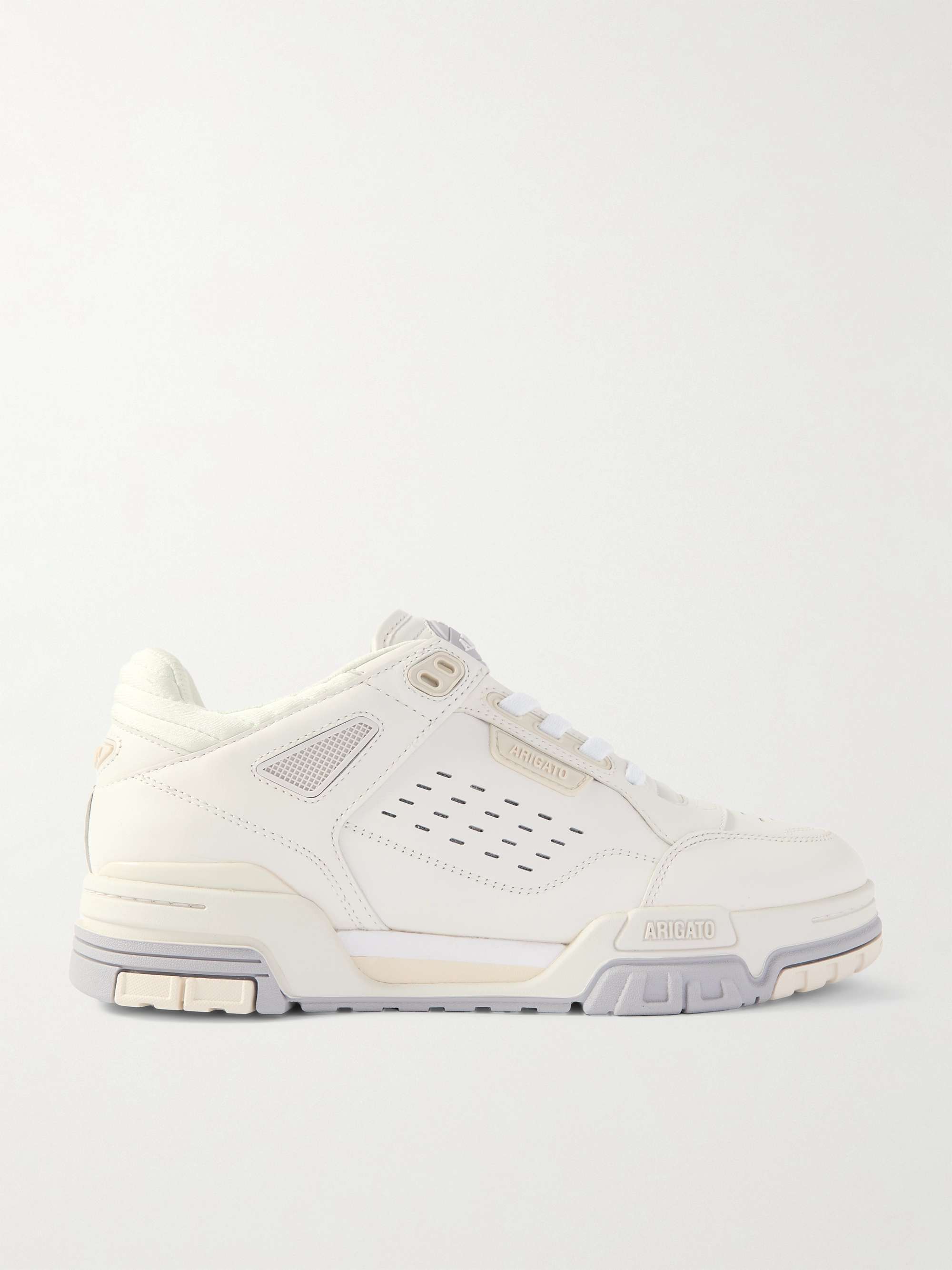 Onyx Mesh Trimmed Perforated Leather Sneakers