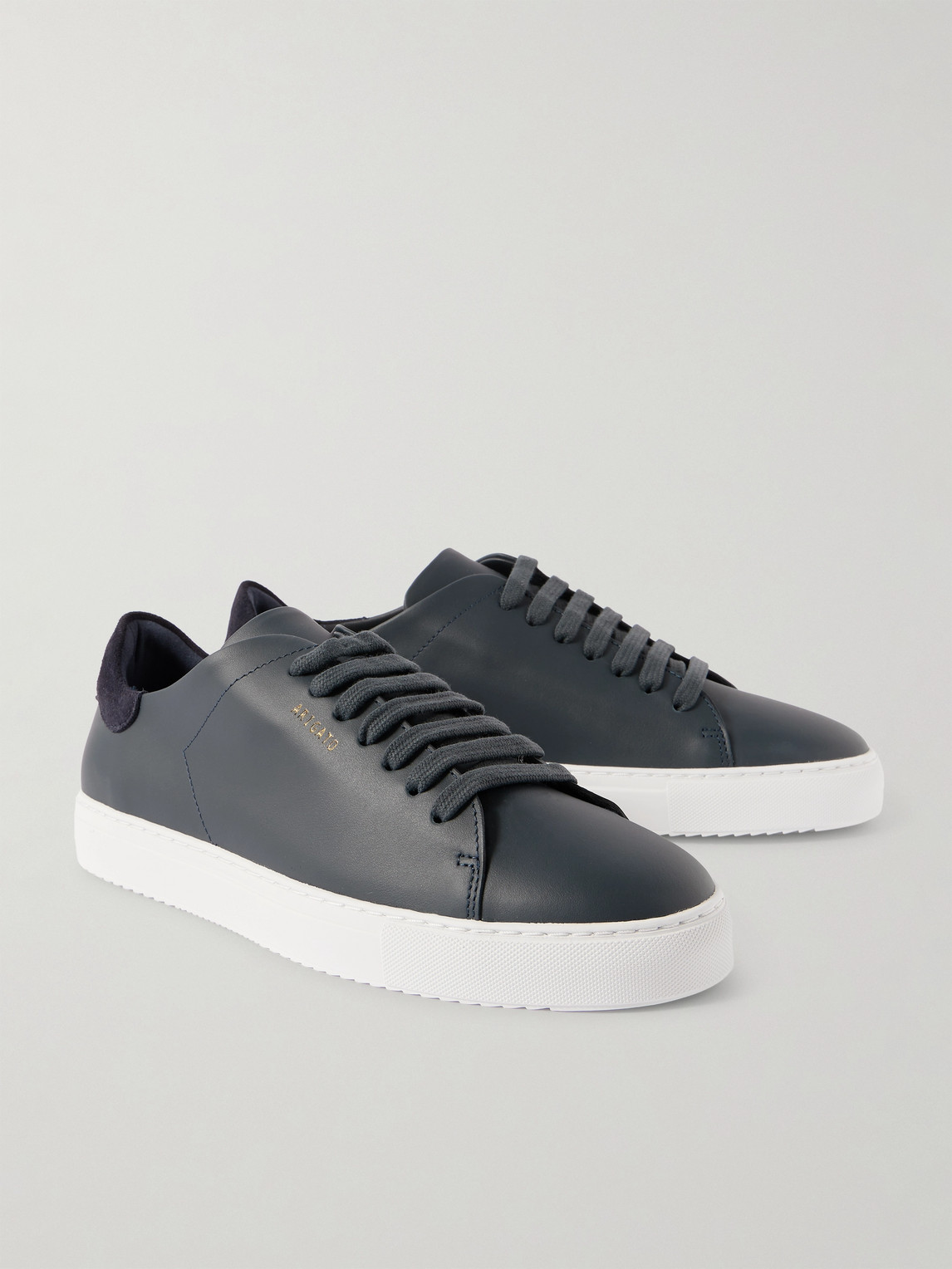 Axel Arigato 90 Clean Black Low Top Sneakers With Logo Lettering On The Side In Leather Man In Blue