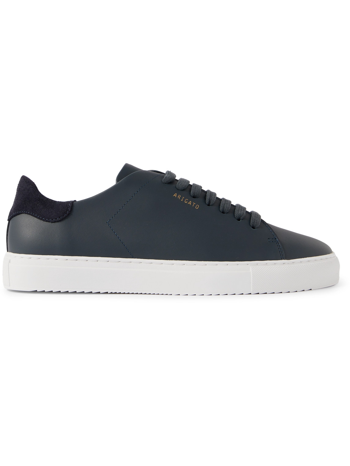 Axel Arigato 90 Clean Black Low Top Sneakers With Logo Lettering On The Side In Leather Man In Blue
