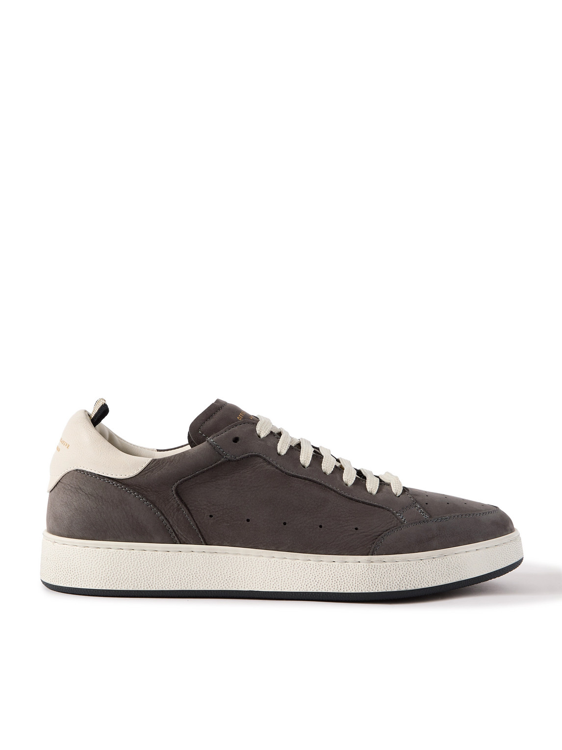 Officine Creative The Answer 002 Leather-trimmed Suede Sneakers In Gray
