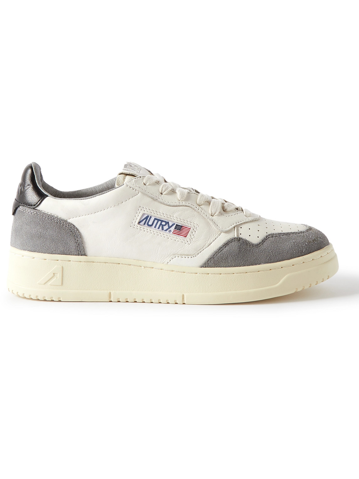 Autry - Medalist Suede-Trimmed Leather Sneakers - Men - Neutrals - EU 41