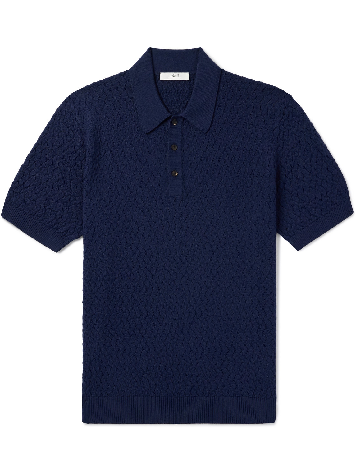 Cable-Knit Merino Wool Golf Polo Shirt