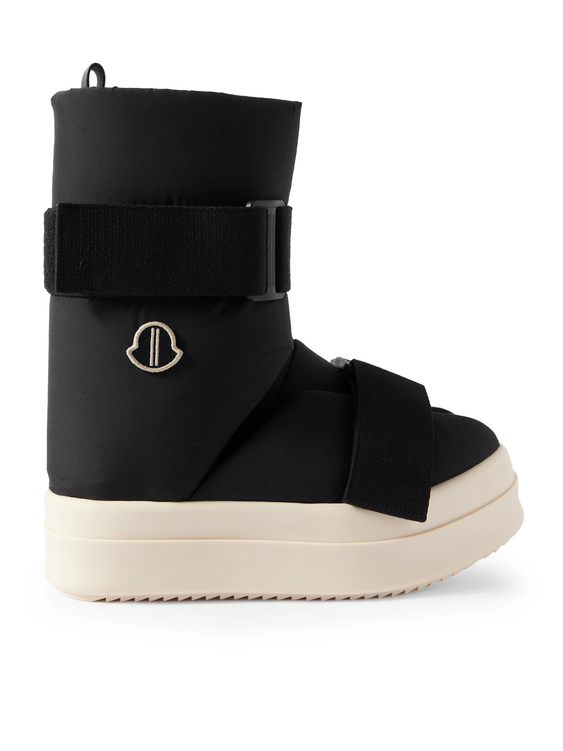 Rick Owens Moncler Logo-appliquéd Padded Shell Boots In Black