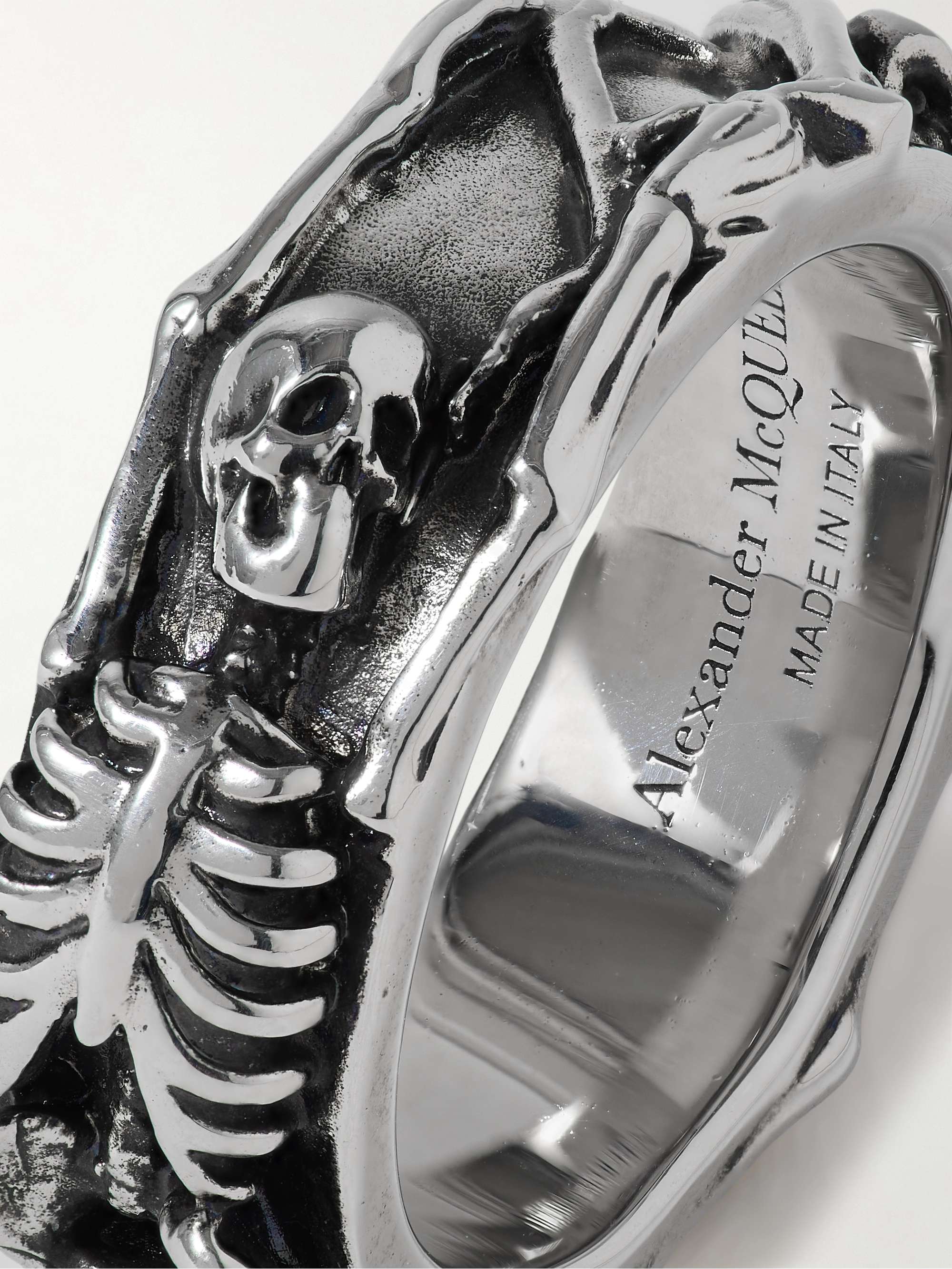 ALEXANDER MCQUEEN Silver-Tone Ring for Men | MR PORTER