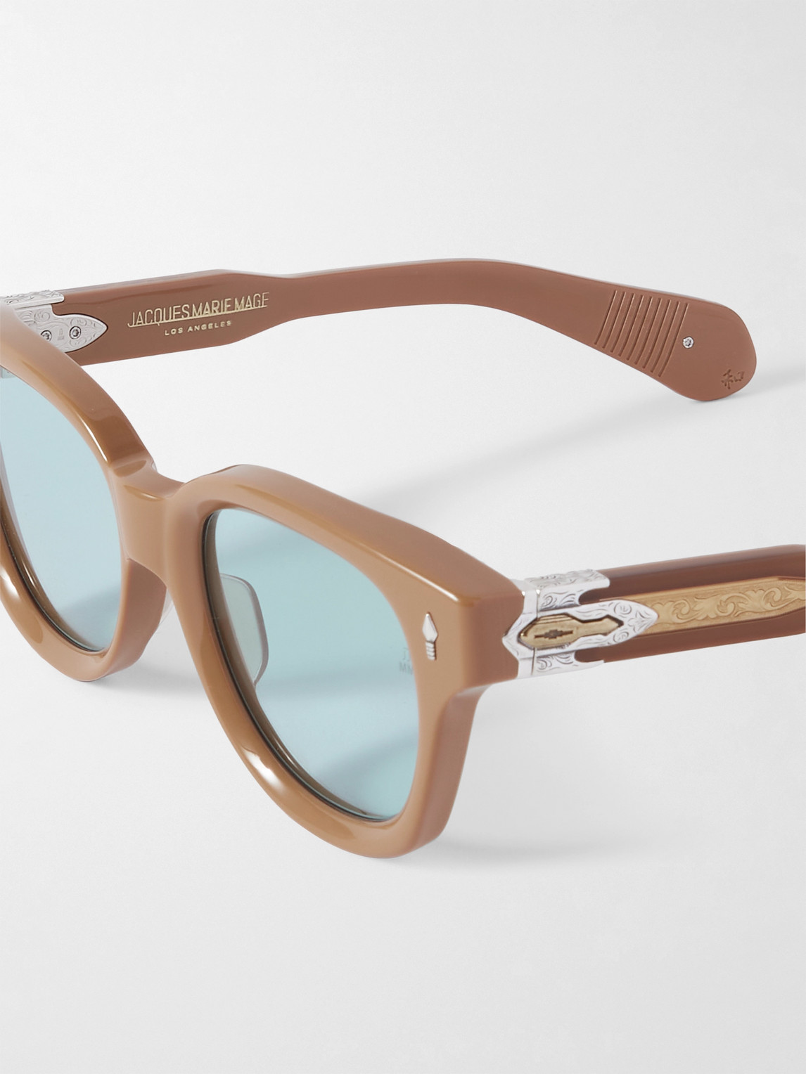 Shop Jacques Marie Mage Mojave Round-frame Acetate Sunglasses In Brown