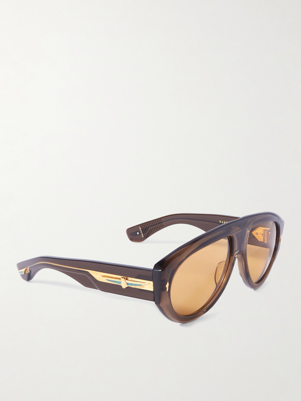 Shop Jacques Marie Mage Bandit Aviator-style Acetate Sunglasses In Brown