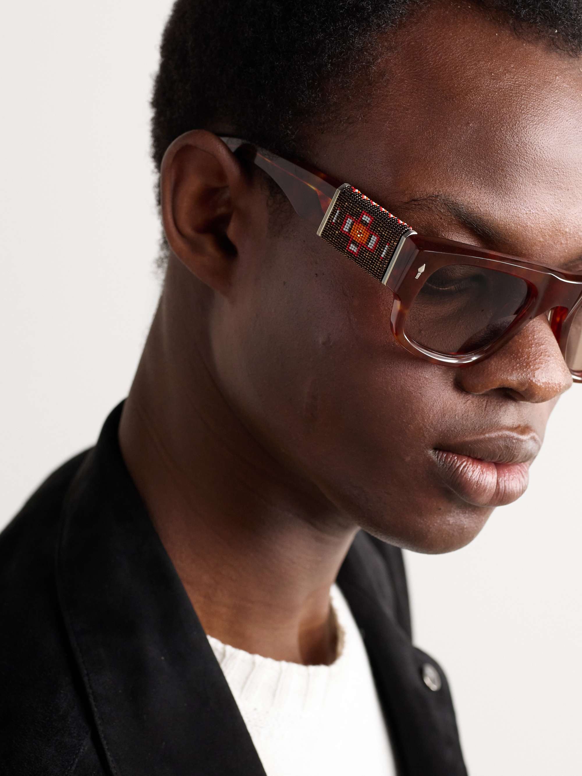 JACQUES MARIE MAGE Thundercloud Square-Frame Tortoiseshell JACQUES MARIE MAGE Thundercloud Square-Frame Tortoiseshell