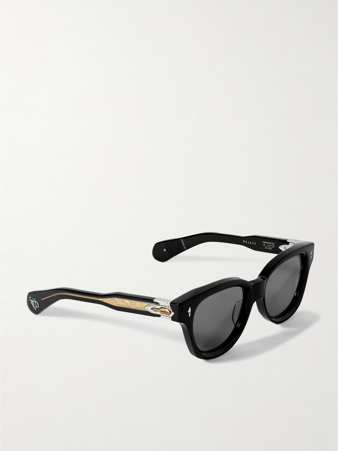 Shop Jacques Marie Mage Mojave D-frame Acetate, Gold And Silver-tone Sunglasses In Black
