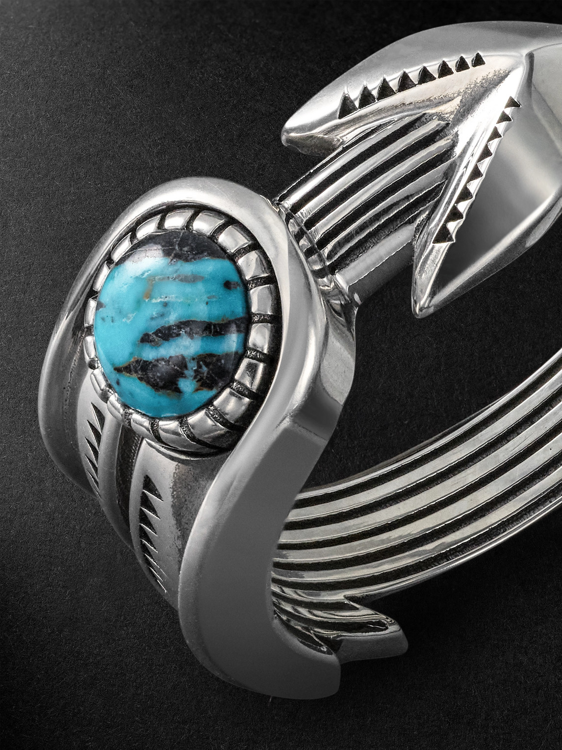 Shop Jacques Marie Mage Natrona Limited Edition Sterling Silver And Apache Blue Turquoise Ring