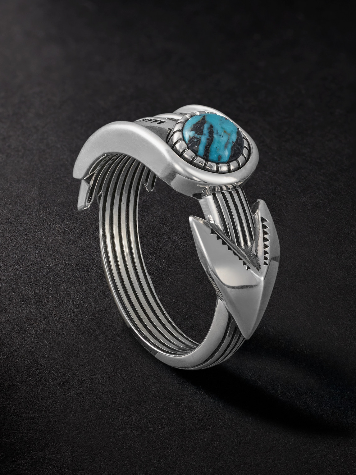 Jacques Marie Mage Natrona Limited Edition Sterling Silver And Apache Blue Turquoise Ring