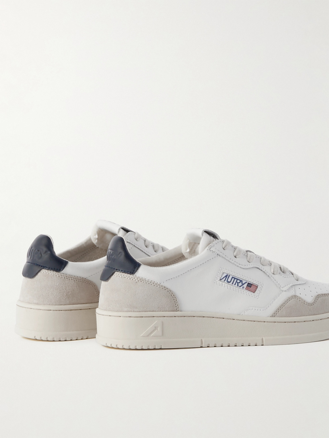 Autry Low-top Sneakers With Leather And Suede Accents In White