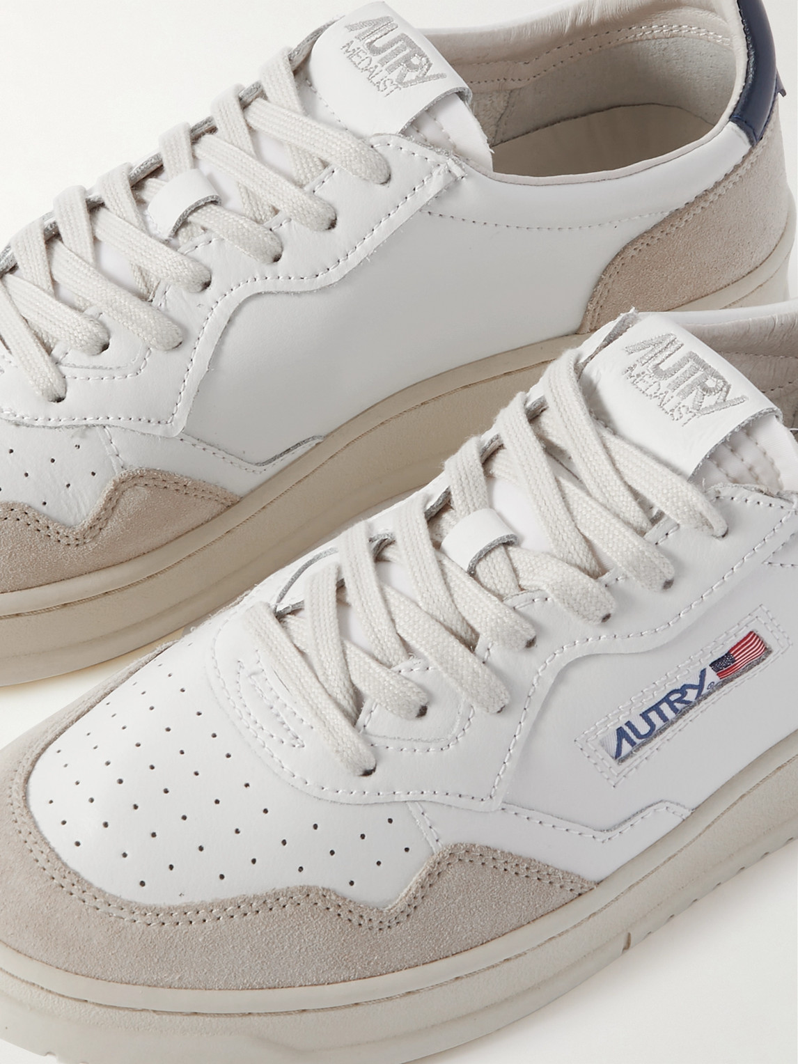 Autry Low-top Sneakers With Leather And Suede Accents In White