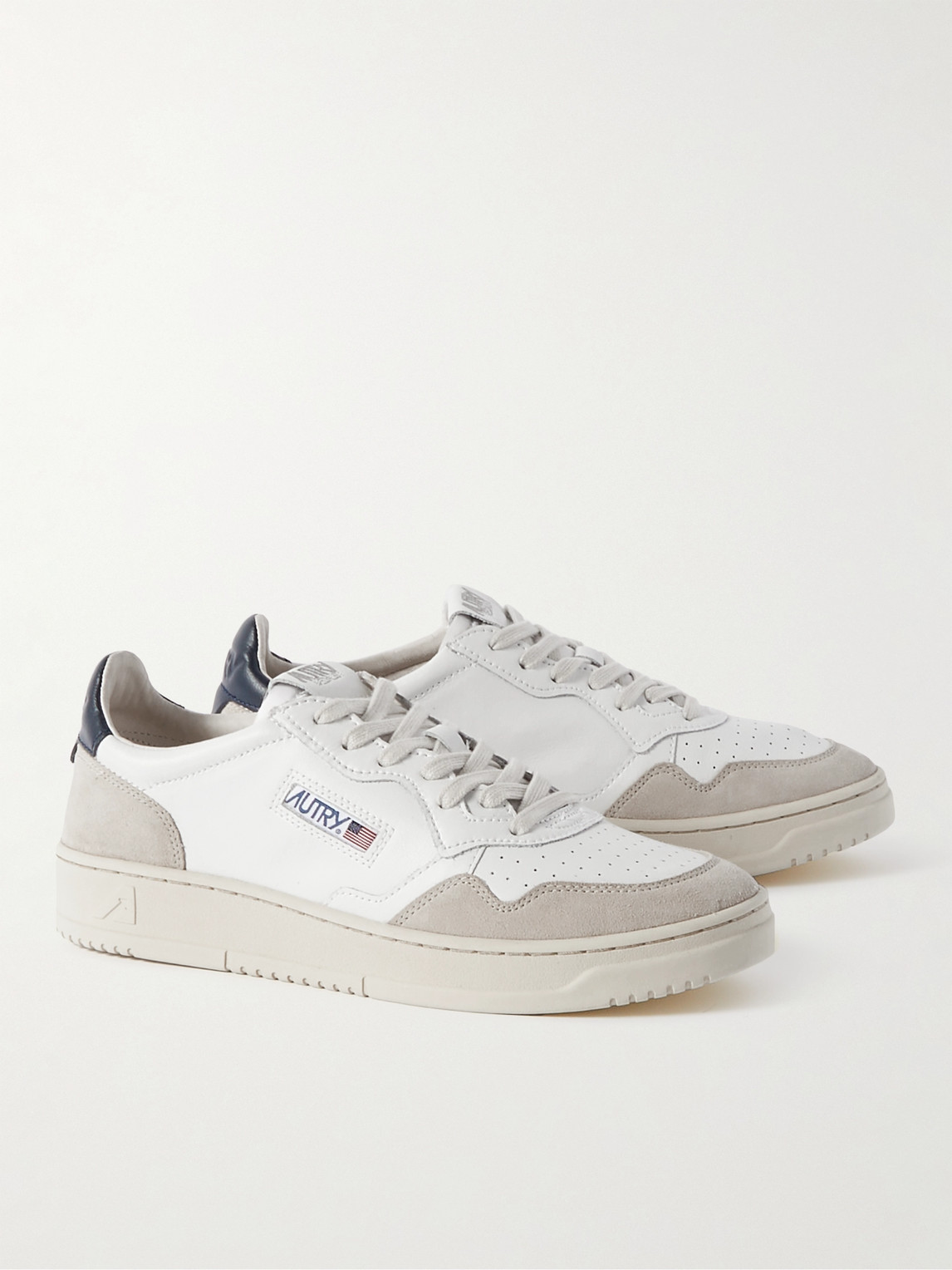 Autry Low-top Sneakers With Leather And Suede Accents In White
